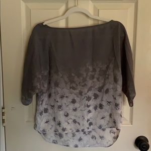 Floral grey blouse